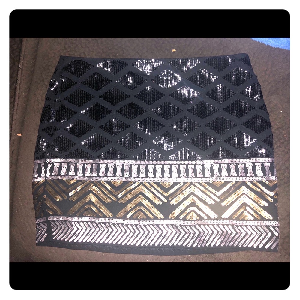 Express black sequined skirt- brand new with tags